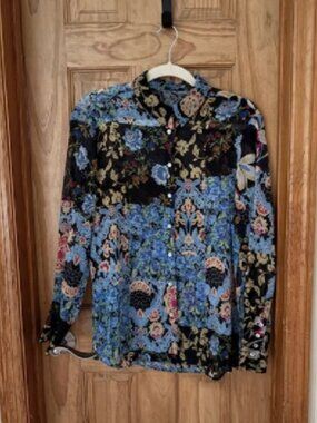 Zara sheer print blouse